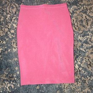 Pink high waisted midi skirt